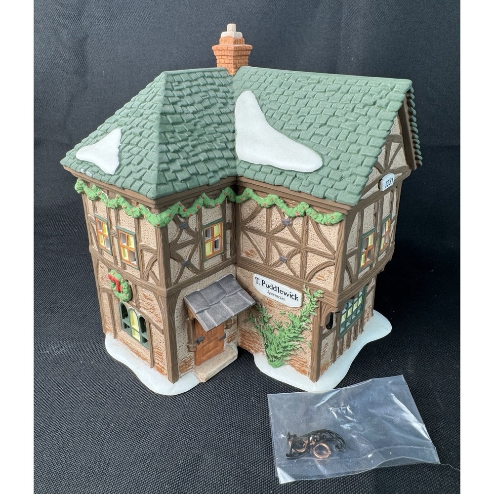 Vintage 1995 Department 56 Heritage Village T. Puddlewick Spectacle Shop Light